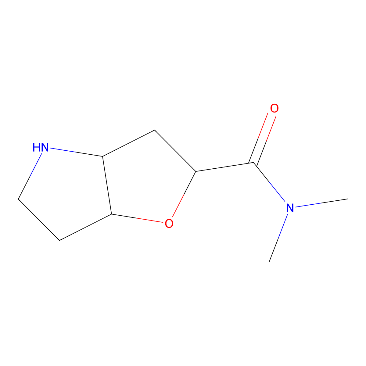 (2S,3aR,6aR)-N,N-dimethylhexahydro-2H-furo[3,2-b]pyrrole-2-carboxamide molecular structure, CAS 1422064-94-5