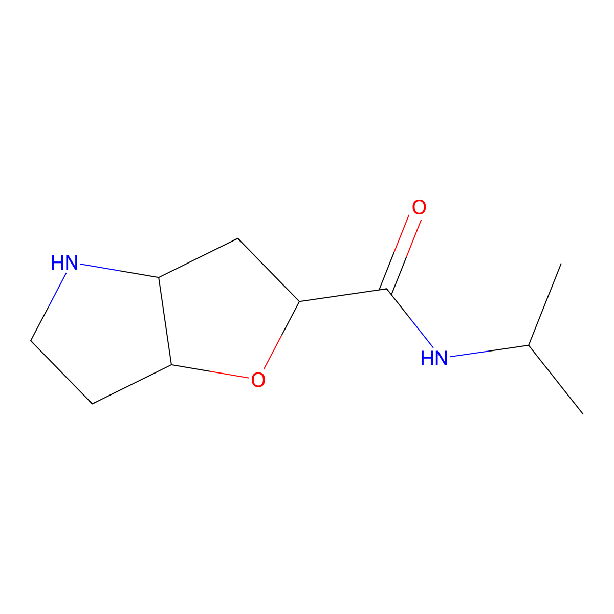 Rel-(2S,3Ar,6Ar)-N-Isopropylhexahydro-2H-Furo[3,2-B]Pyrrole-2-Carboxamide molecular structure, CAS 1422064-99-0