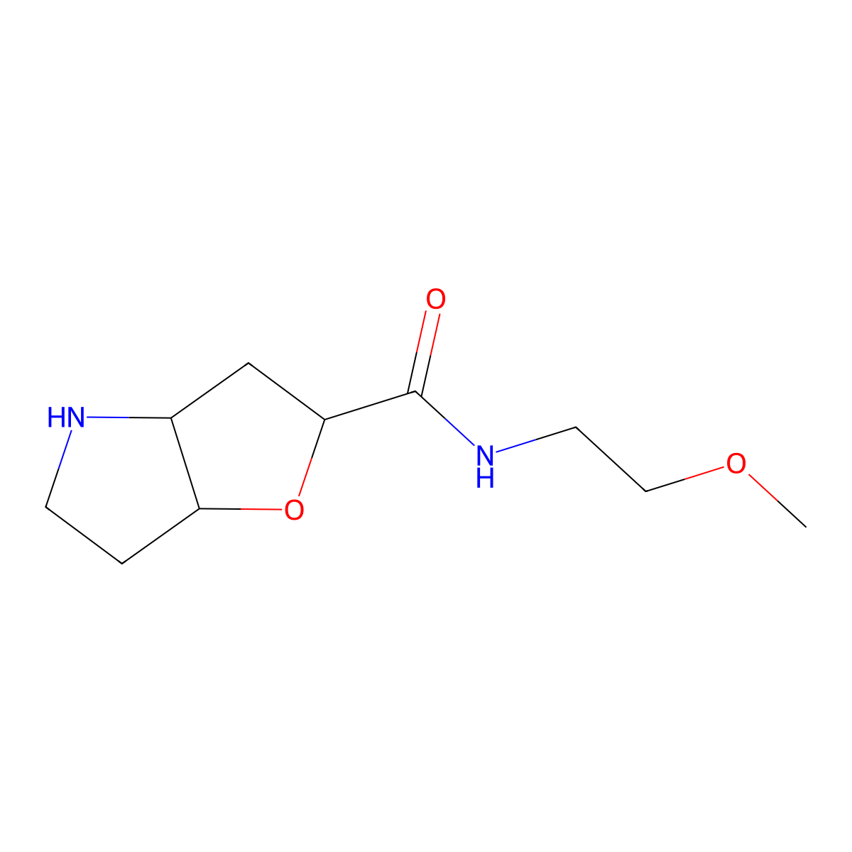 (2S,3aR,6aR)-N-(2-methoxyethyl)hexahydro-2H-furo[3,2-b]pyrrole-2-carboxamide molecular structure, CAS 1422065-14-2