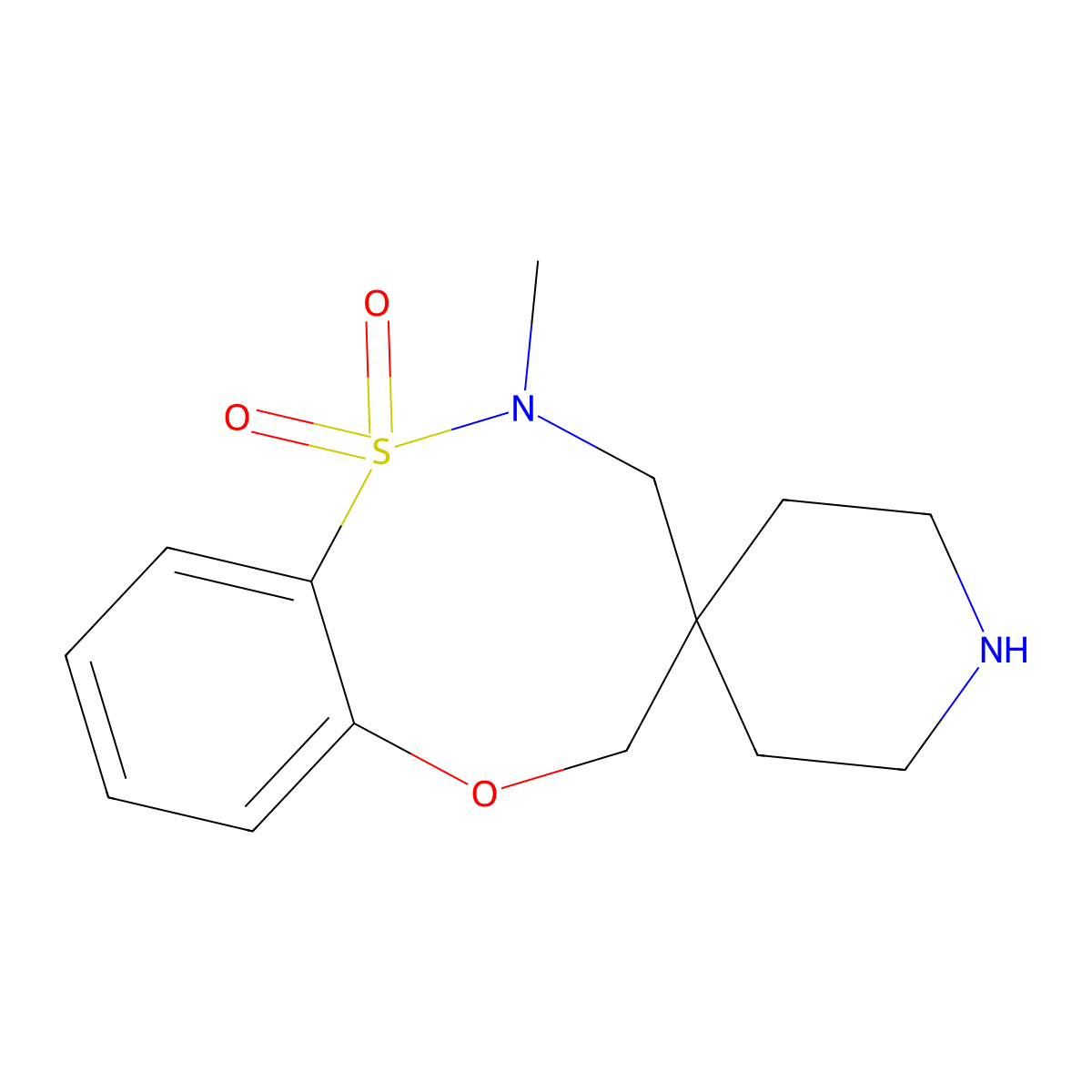 2-Methyl-3,5-Dihydro-2H-Spiro[Benzo[B][1,4,5]Oxathiazocine-4,4'-Piperidine] 1,1-Dioxide molecular structure, CAS 1422065-46-0