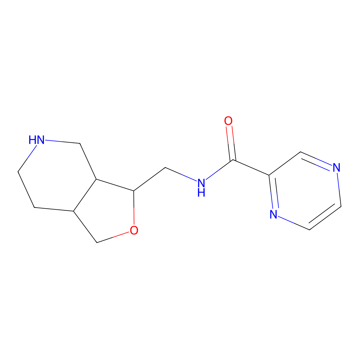N-(((3S,3Ar,7Ar)-Octahydrofuro[3,4-C]Pyridin-3-Yl)Methyl)Pyrazine-2-Carboxamide molecular structure, CAS 1422065-48-2
