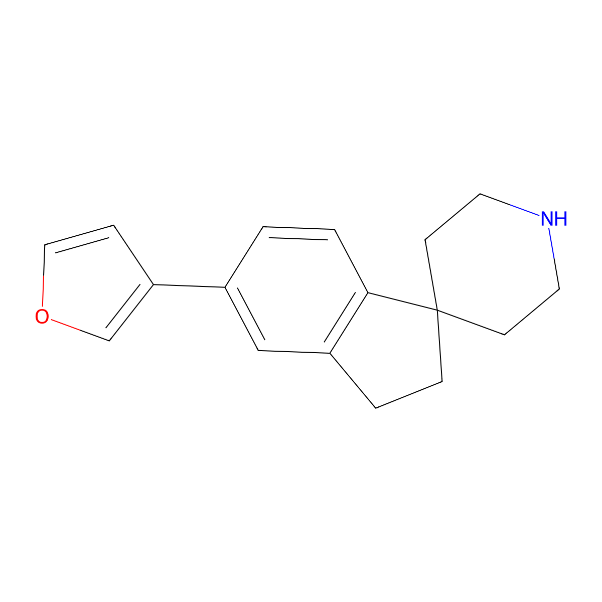 5-(Furan-3-yl)-2,3-dihydrospiro[indene-1,4'-piperidine] molecular structure, CAS 1422065-49-3