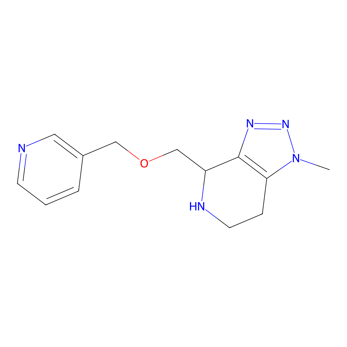 1-Methyl-4-((Pyridin-3-Ylmethoxy)Methyl)-4,5,6,7-Tetrahydro-1H-[1,2,3]Triazolo[4,5-C]Pyridine molecular structure, CAS 1422065-52-8