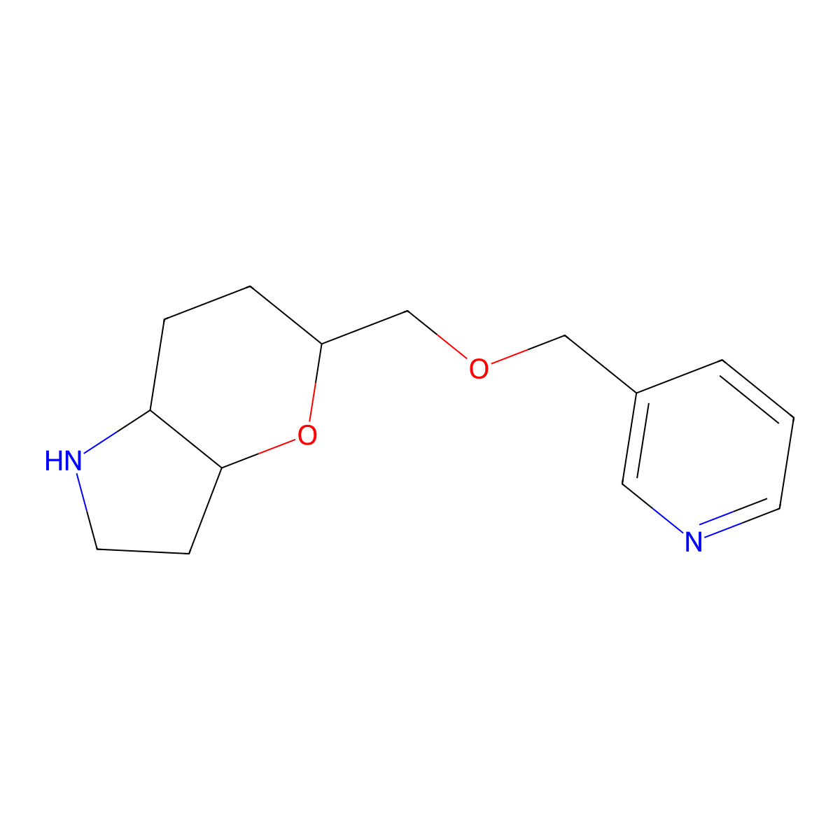 (3aR,5R,7aR)-5-((pyridin-3-ylmethoxy)methyl)octahydropyrano[3,2-b]pyrrole molecular structure, CAS 1422065-56-2
