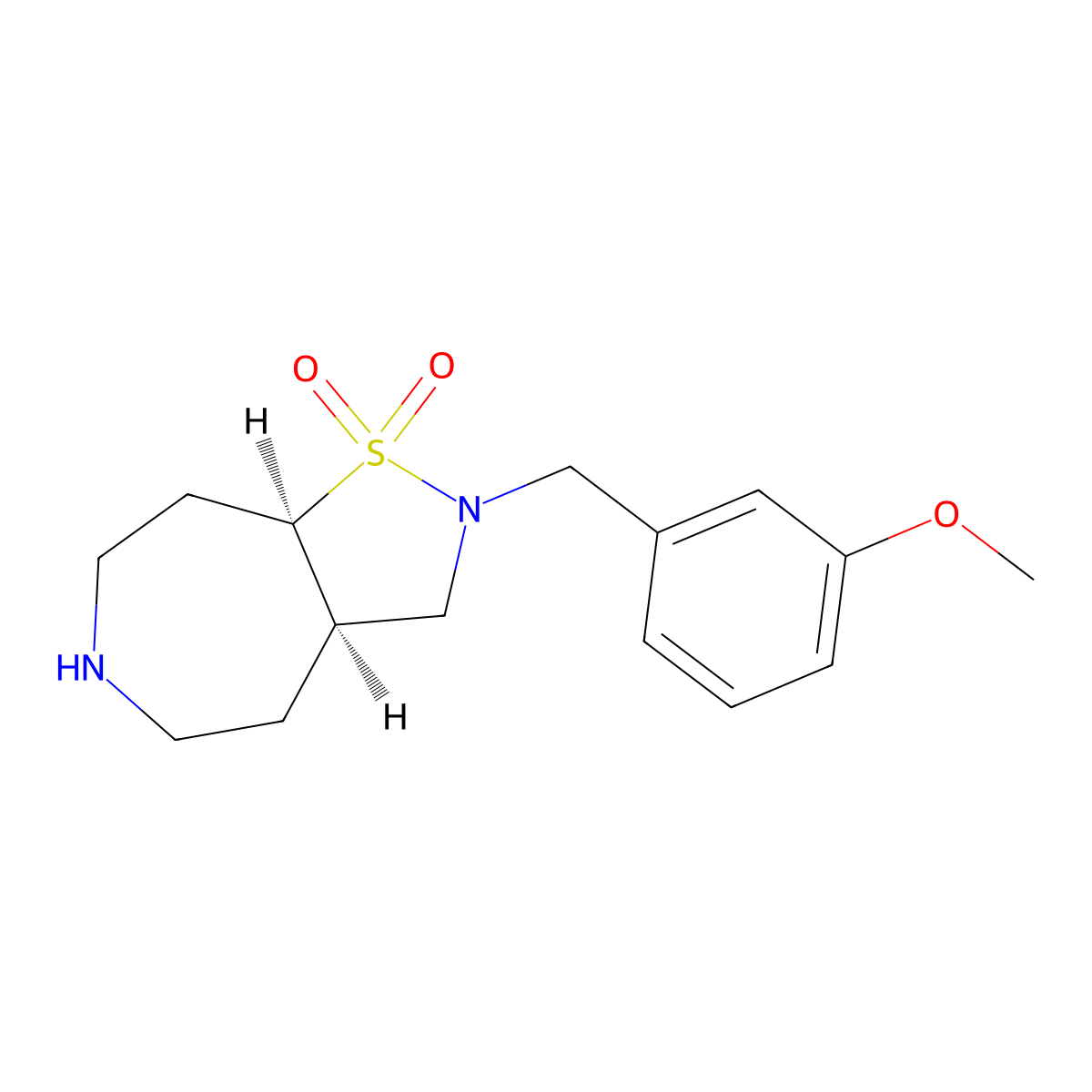Rel-(3Ar,8Ar)-2-(3-Methoxybenzyl)Octahydro-2H-Isothiazolo[4,5-D]Azepine 1,1-Dioxide molecular structure, CAS 1422065-58-4