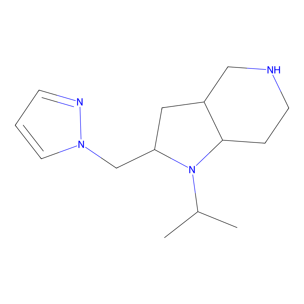 (2S,3aR,7aS)-2-((1H-pyrazol-1-yl)methyl)-1-isopropyloctahydro-1H-pyrrolo[3,2-c]pyridine molecular structure, CAS 1422065-70-0