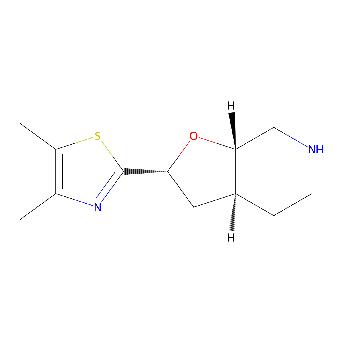 Rel-(2R,3As,7As)-2-(4,5-Dimethylthiazol-2-Yl)Octahydrofuro[2,3-C]Pyridine molecular structure, CAS 1422065-73-3