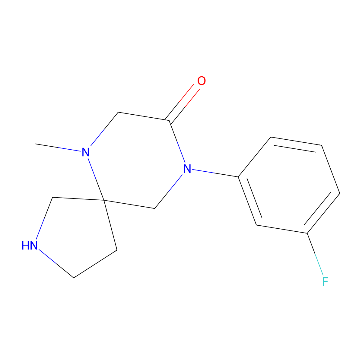 9-(3-Fluorophenyl)-6-Methyl-2,6,9-Triazaspiro[4.5]Decan-8-One molecular structure, CAS 1422065-76-6