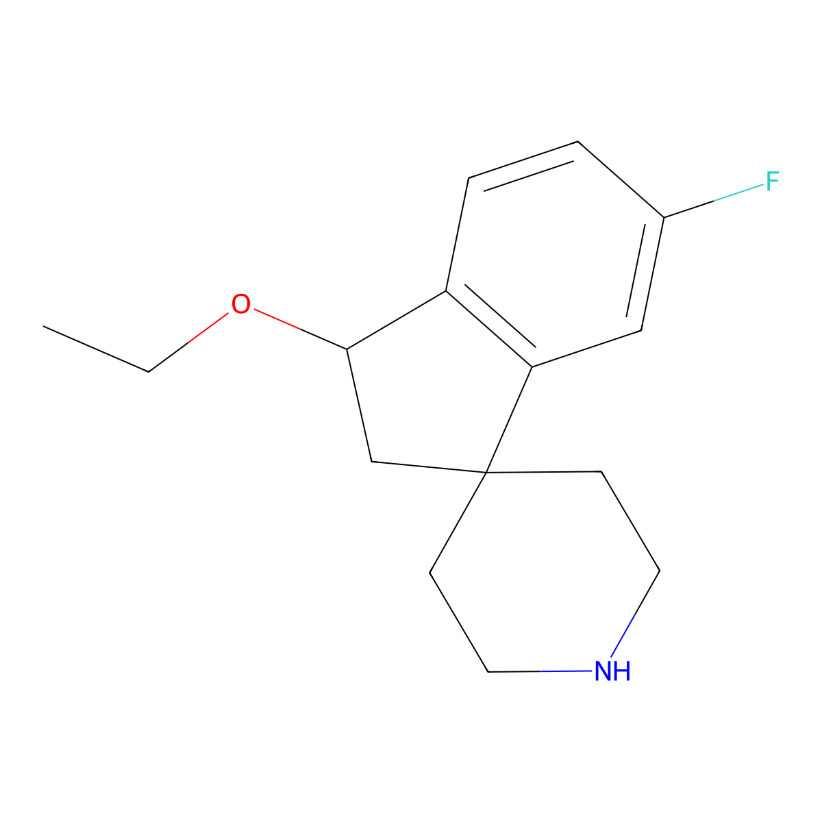 3-Ethoxy-6-fluoro-2,3-dihydrospiro[indene-1,4'-piperidine] molecular structure, CAS 1422065-78-8