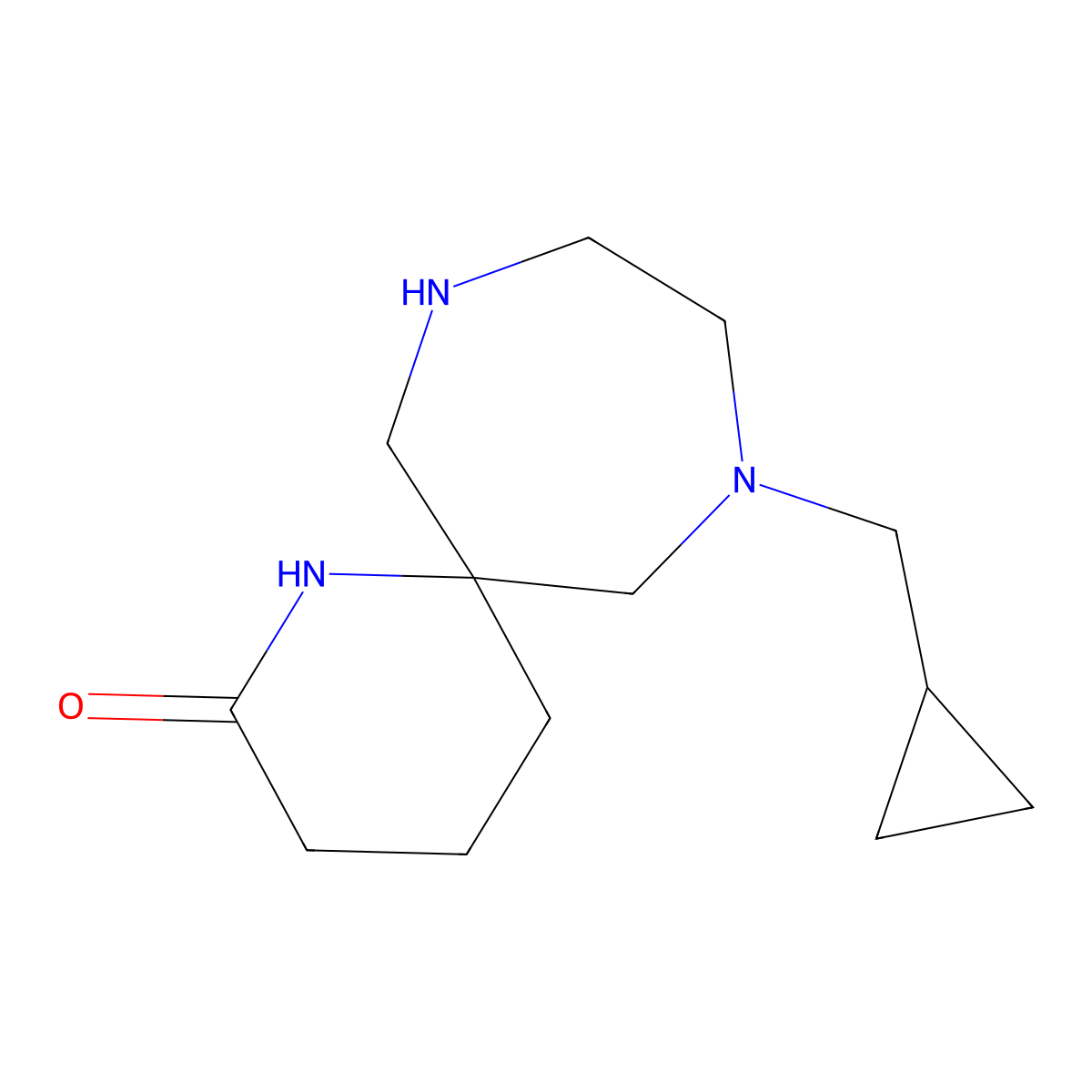 8-(Cyclopropylmethyl)-1,8,11-triazaspiro[5.6]dodecan-2-one molecular structure, CAS 1422065-85-7