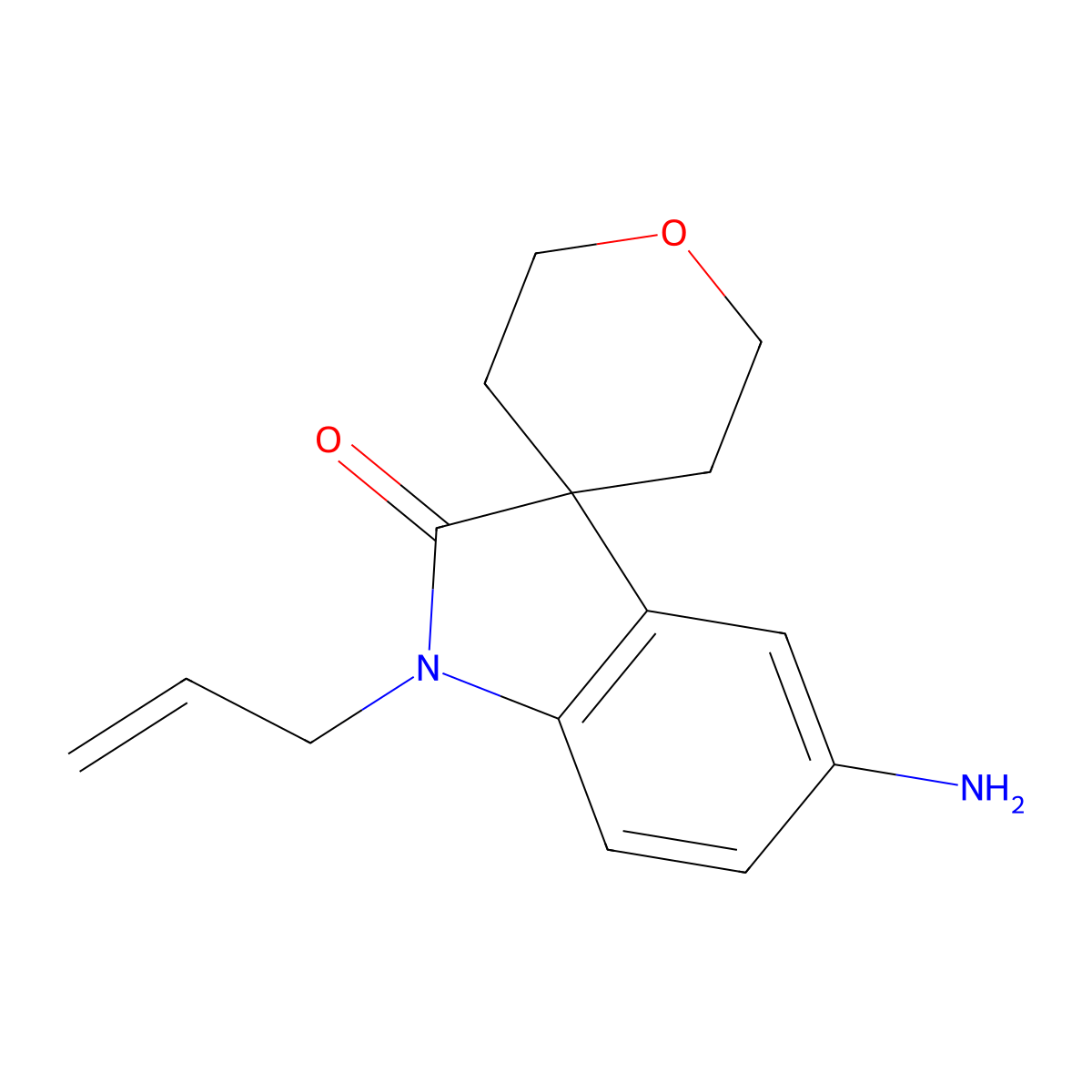 1-Allyl-5-Amino-2',3',5',6'-Tetrahydrospiro[Indoline-3,4'-Pyran]-2-One molecular structure, CAS 1422065-87-9