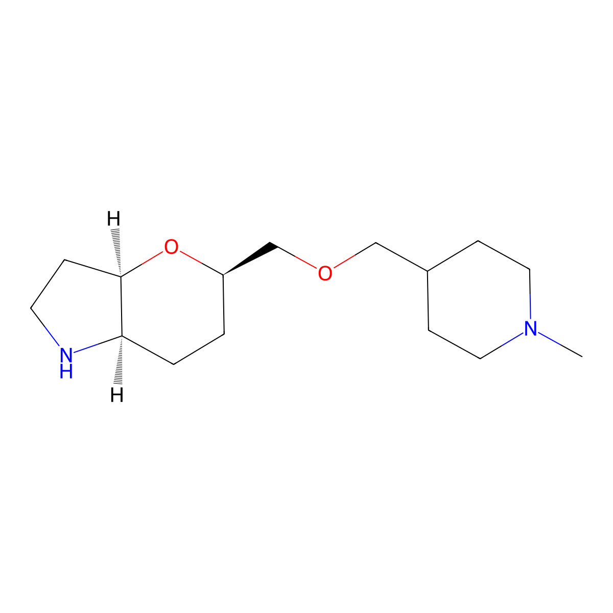 (3aR,5R,7aR)-5-(((1-methylpiperidin-4-yl)methoxy)methyl)octahydropyrano[3,2-b]pyrrole molecular structure, CAS 1422065-90-4