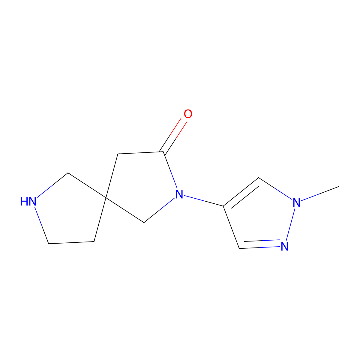 2-(1-Methyl-1H-pyrazol-4-yl)-2,7-diazaspiro[4.4]nonan-3-one molecular structure, CAS 1422066-00-9