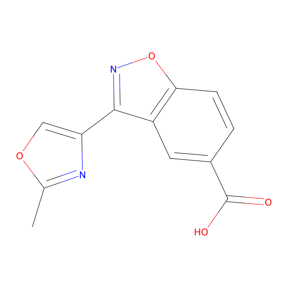 3-(2-Methyloxazol-4-yl)benzo[d]isoxazole-5-carboxylic acid molecular structure, CAS 1422066-08-7