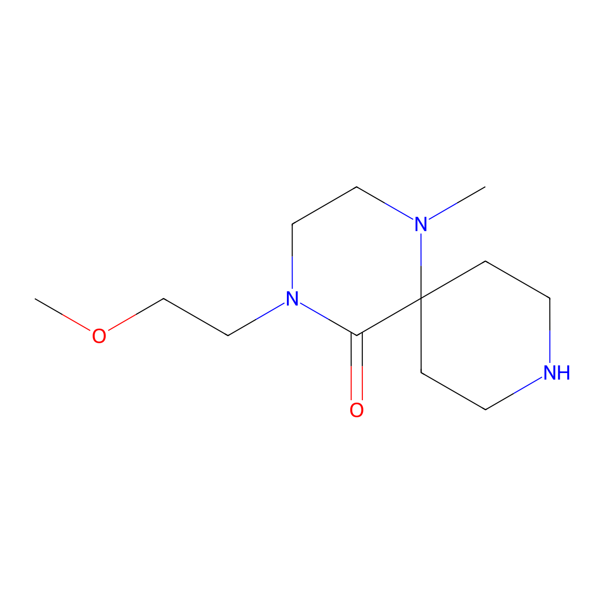 4-(2-Methoxyethyl)-1-methyl-1,4,9-triazaspiro[5.5]undecan-5-one molecular structure, CAS 1422066-19-0
