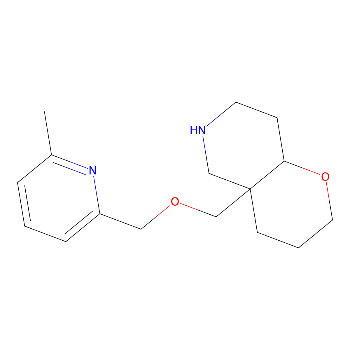 4A-(((6-Methylpyridin-2-Yl)Methoxy)Methyl)Octahydro-2H-Pyrano[3,2-C]Pyridine molecular structure, CAS 1422066-25-8