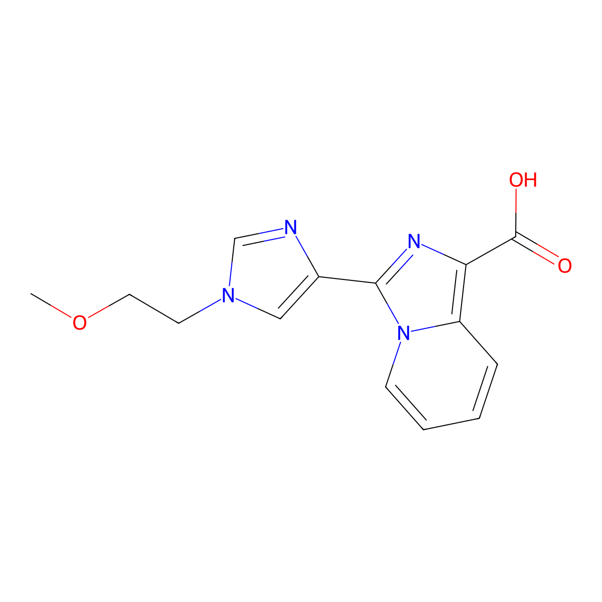 3-(1-(2-Methoxyethyl)-1H-imidazol-4-yl)imidazo[1,5-a]pyridine-1-carboxylic acid molecular structure, CAS 1422066-27-0