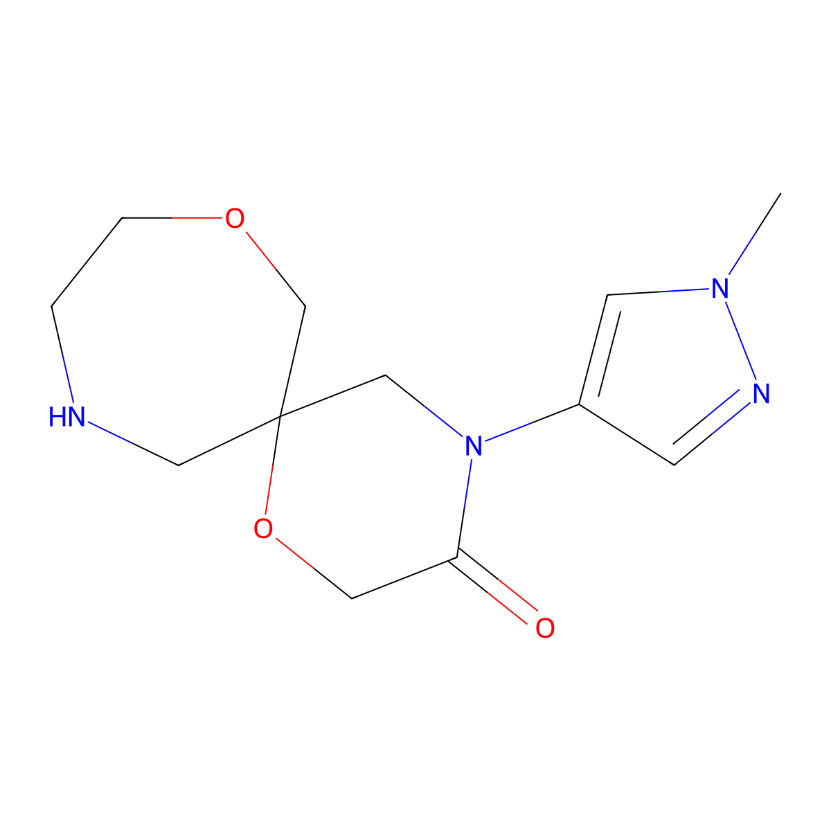 4-(1-Methyl-1H-Pyrazol-4-Yl)-1,8-Dioxa-4,11-Diazaspiro[5.6]Dodecan-3-One molecular structure, CAS 1422066-37-2
