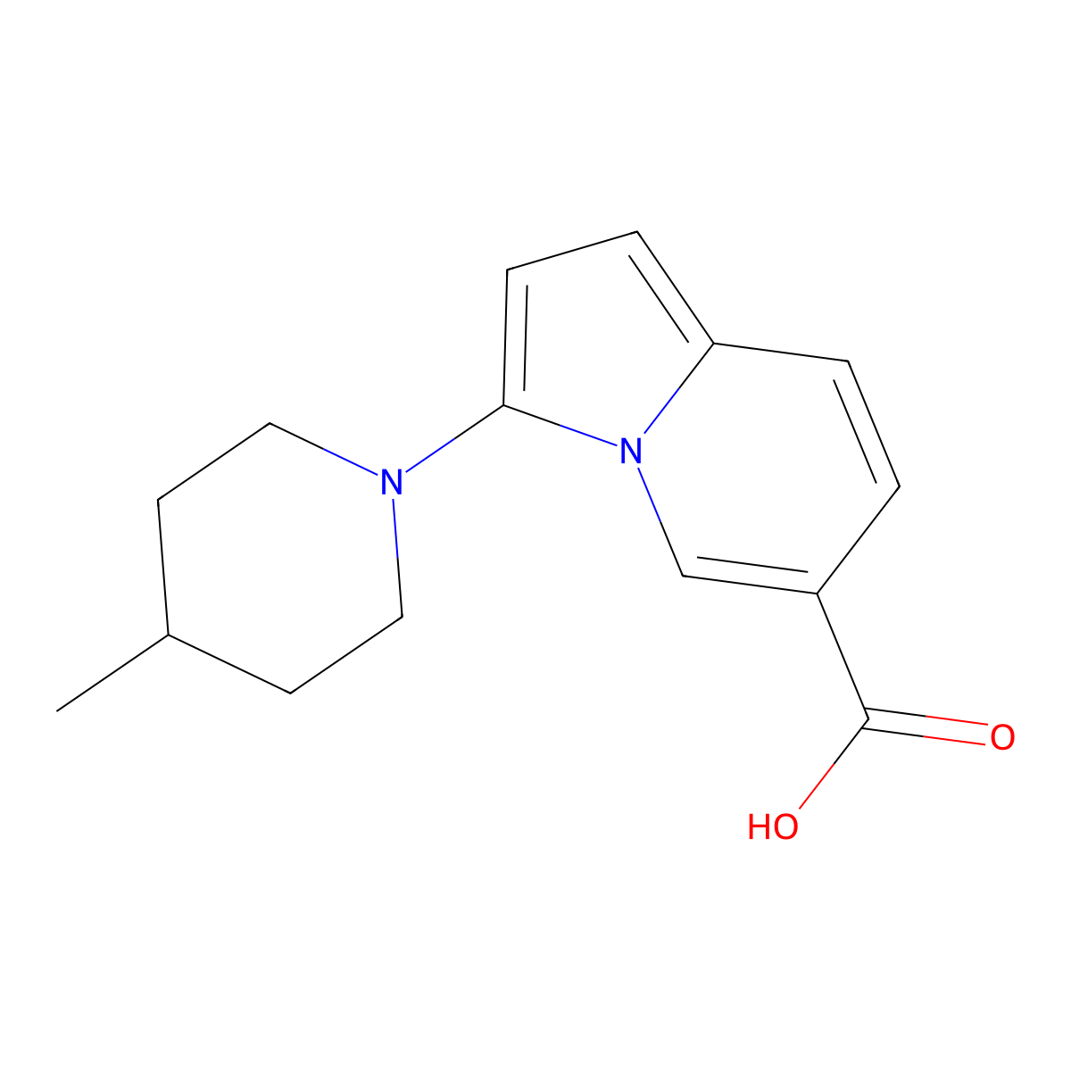 3-(4-Methylpiperidin-1-Yl)Indolizine-6-Carboxylic Acid molecular structure, CAS 1422066-46-3
