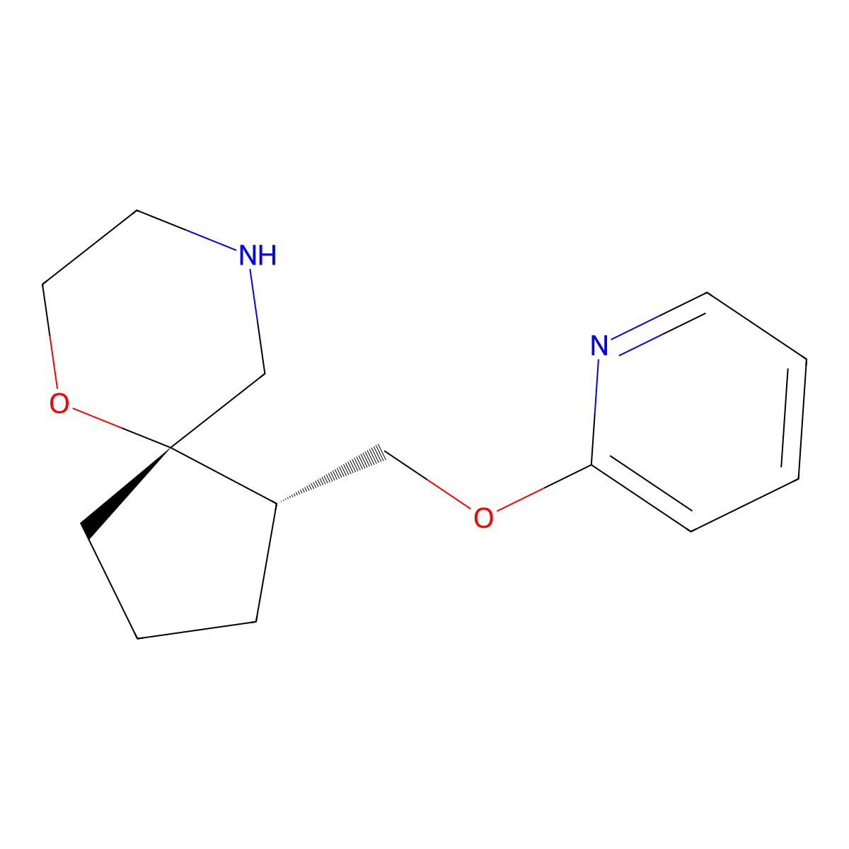 Rel-(1S,5S)-1-((Pyridin-2-Yloxy)Methyl)-6-Oxa-9-Azaspiro[4.5]Decane molecular structure, CAS 1422066-52-1