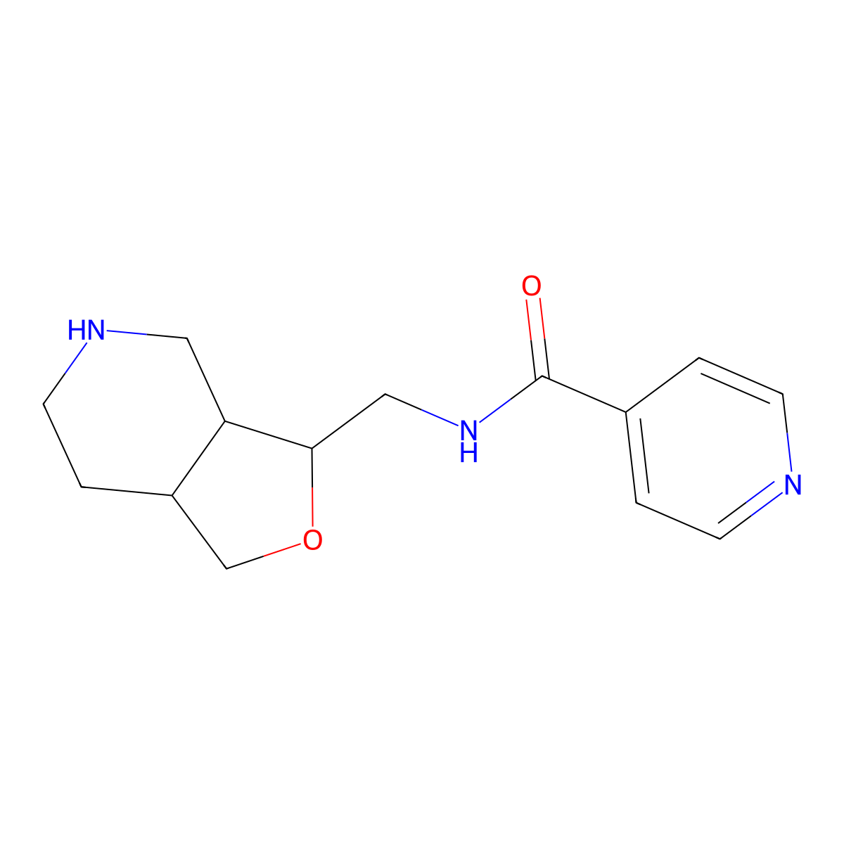 N-[[(3S,3aR,7aR)-1,3,3a,4,5,6,7,7a-octahydrofuro[3,4-c]pyridin-3-yl]methyl]pyridine-4-carboxamide molecular structure, CAS 1422066-65-6