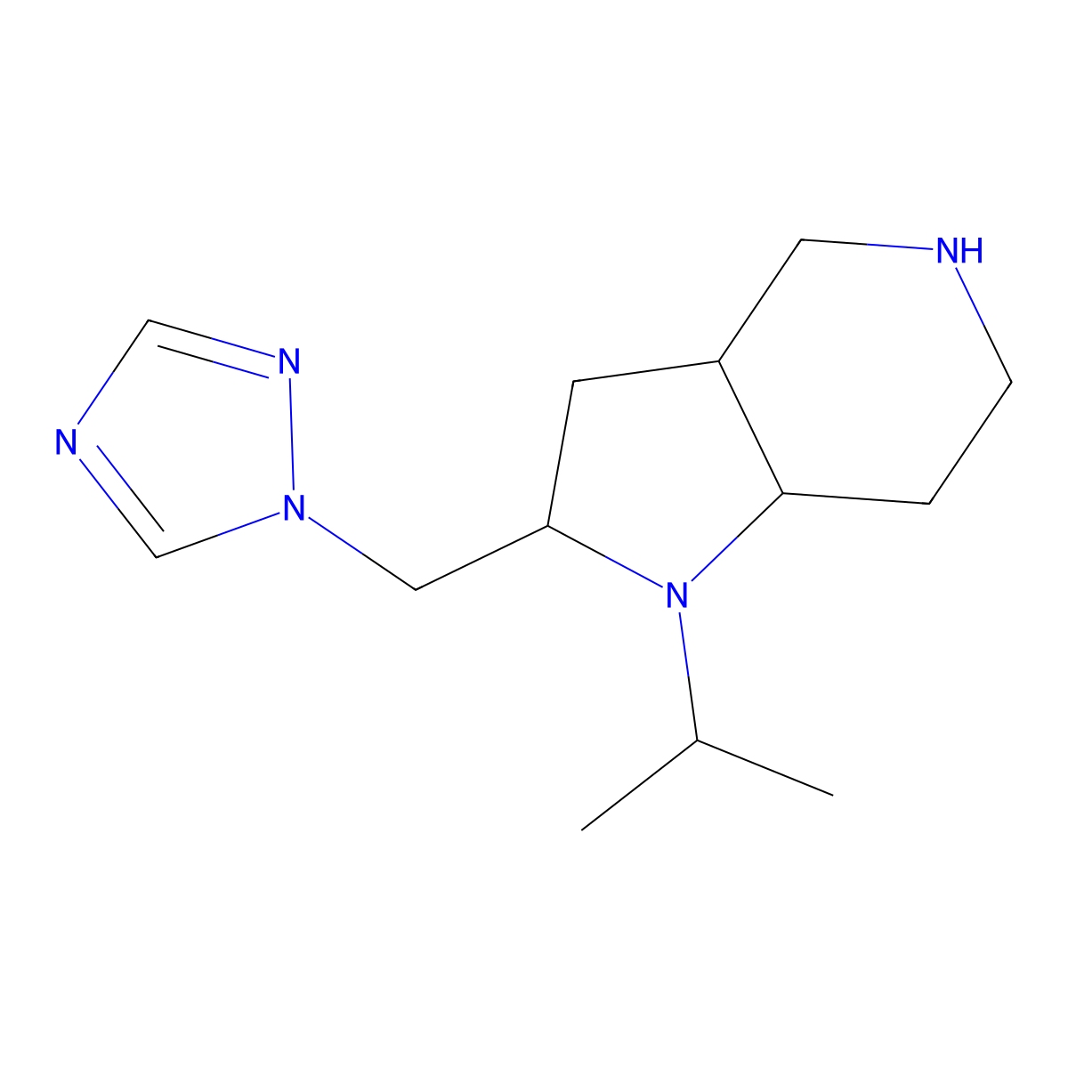(2S,3aR,7aS)-2-((1H-1,2,4-triazol-1-yl)methyl)-1-isopropyloctahydro-1H-pyrrolo[3,2-c]pyridine molecular structure, CAS 1422066-72-5