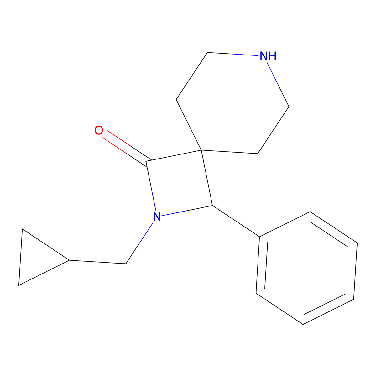2-(Cyclopropylmethyl)-3-phenyl-2,7-diazaspiro[3.5]nonan-1-one molecular structure, CAS 1422066-76-9