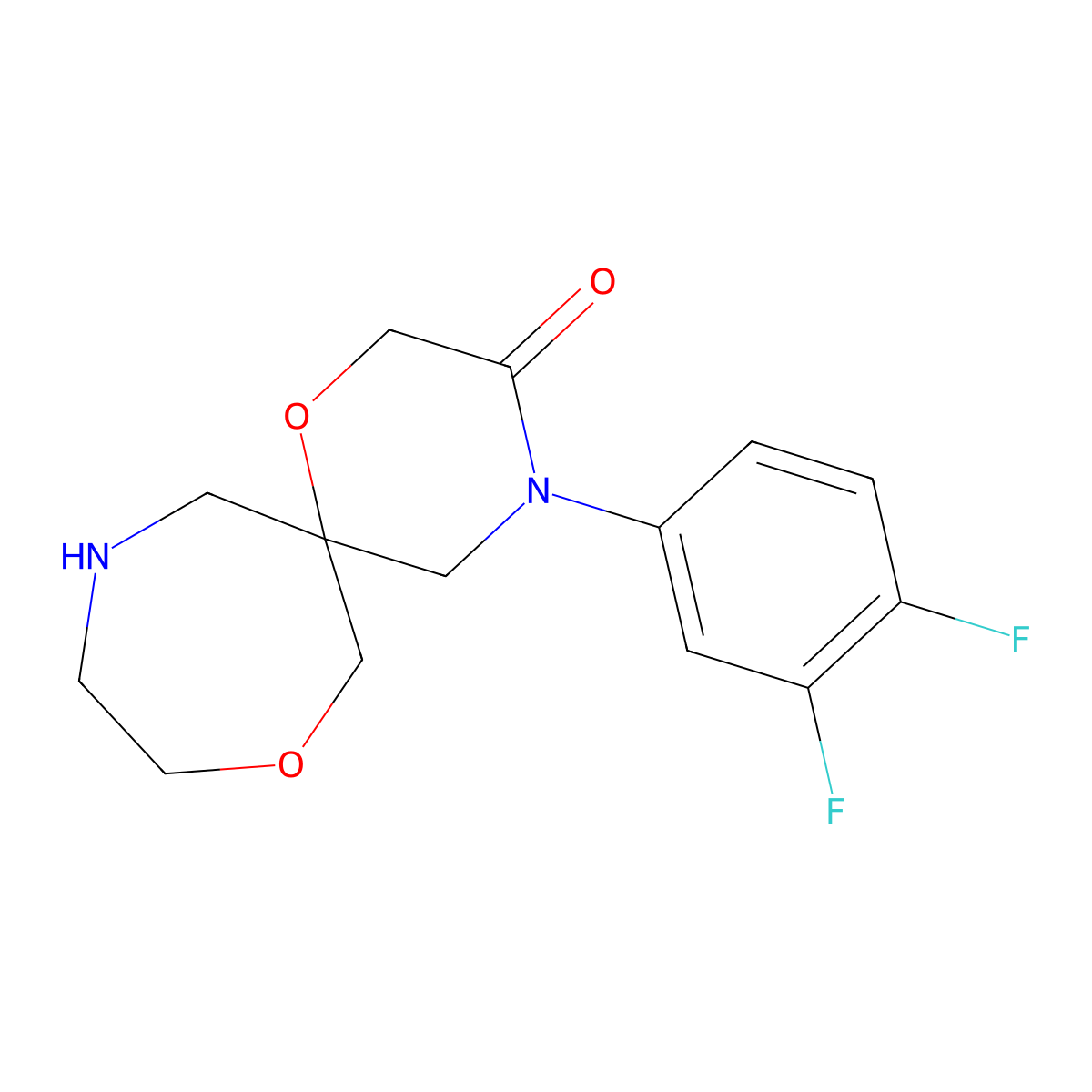 4-(3,4-Difluorophenyl)-1,8-dioxa-4,11-diazaspiro[5.6]dodecan-3-one molecular structure, CAS 1422066-77-0