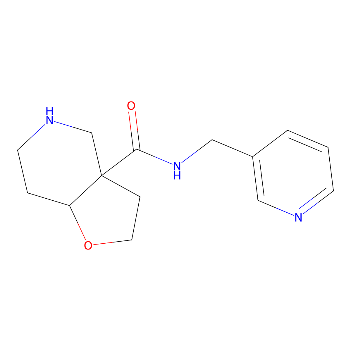 Rel-(3Ar,7Ar)-N-(Pyridin-3-Ylmethyl)Octahydrofuro[3,2-C]Pyridine-3A-Carboxamide molecular structure, CAS 1422066-86-1