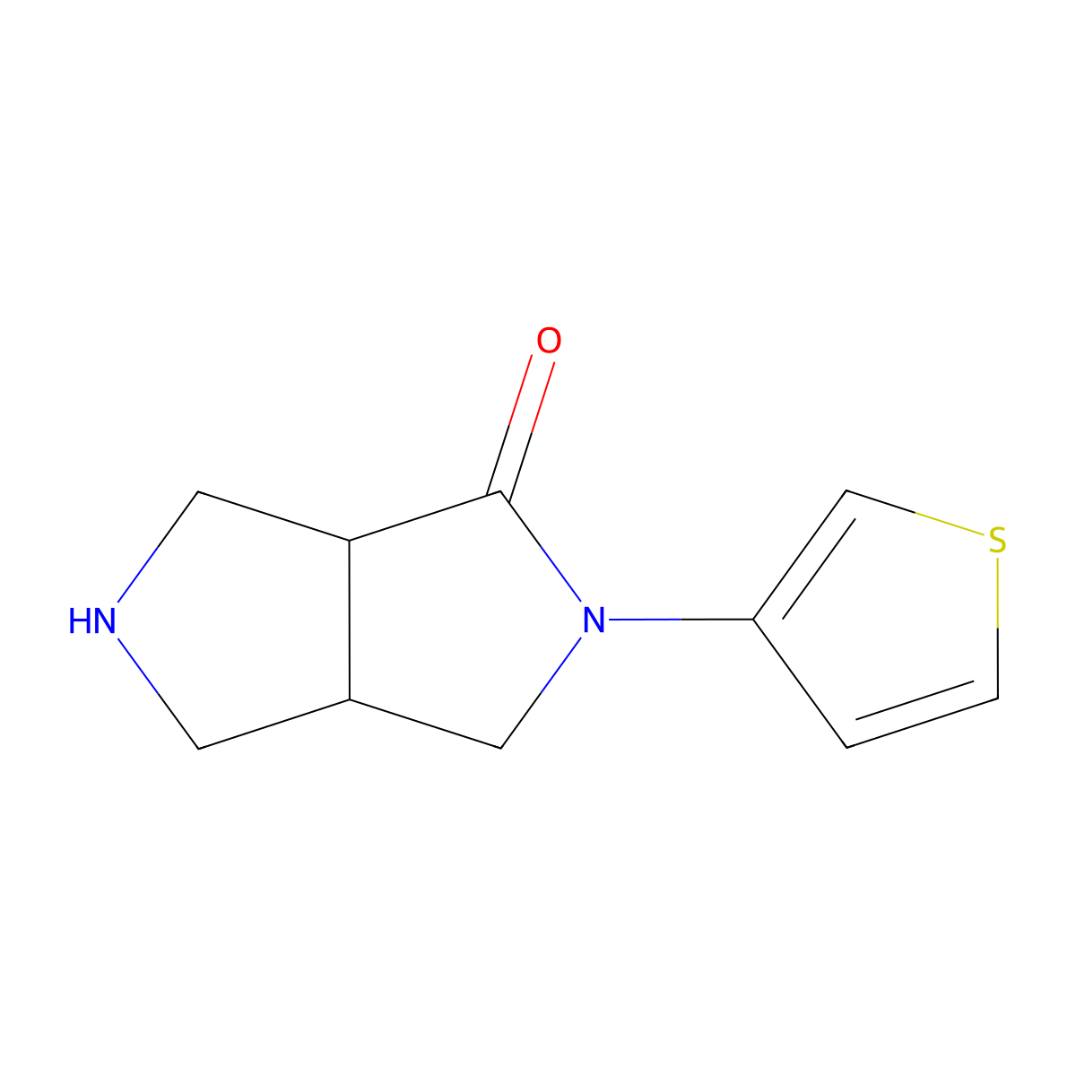 (3As,6Ar)-2-(Thiophen-3-Yl)Hexahydropyrrolo[3,4-C]Pyrrol-1(2H)-One molecular structure, CAS 1422066-88-3