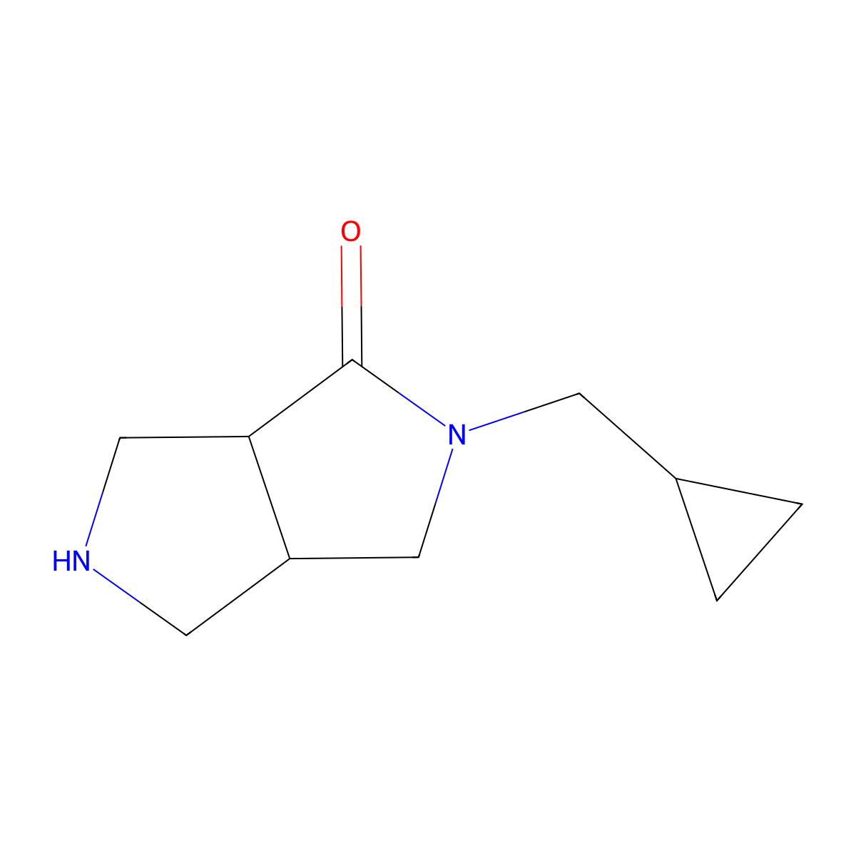 Rel-(3As,6Ar)-2-(Cyclopropylmethyl)Hexahydropyrrolo[3,4-C]Pyrrol-1(2H)-One molecular structure, CAS 1422066-93-0