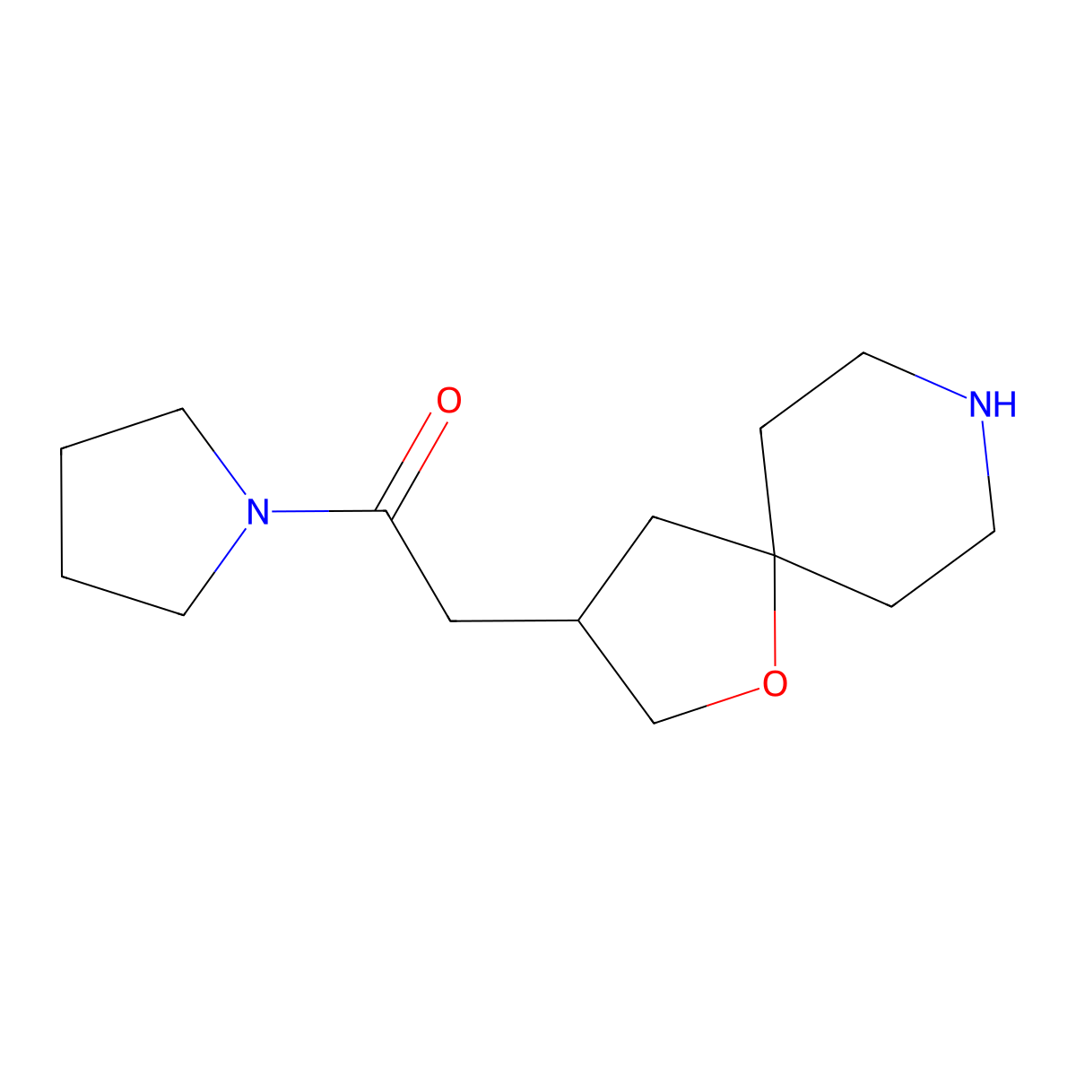 1-(Pyrrolidin-1-Yl)-2-(1-Oxa-8-Azaspiro[4.5]Decan-3-Yl)Ethanone molecular structure, CAS 1422066-94-1