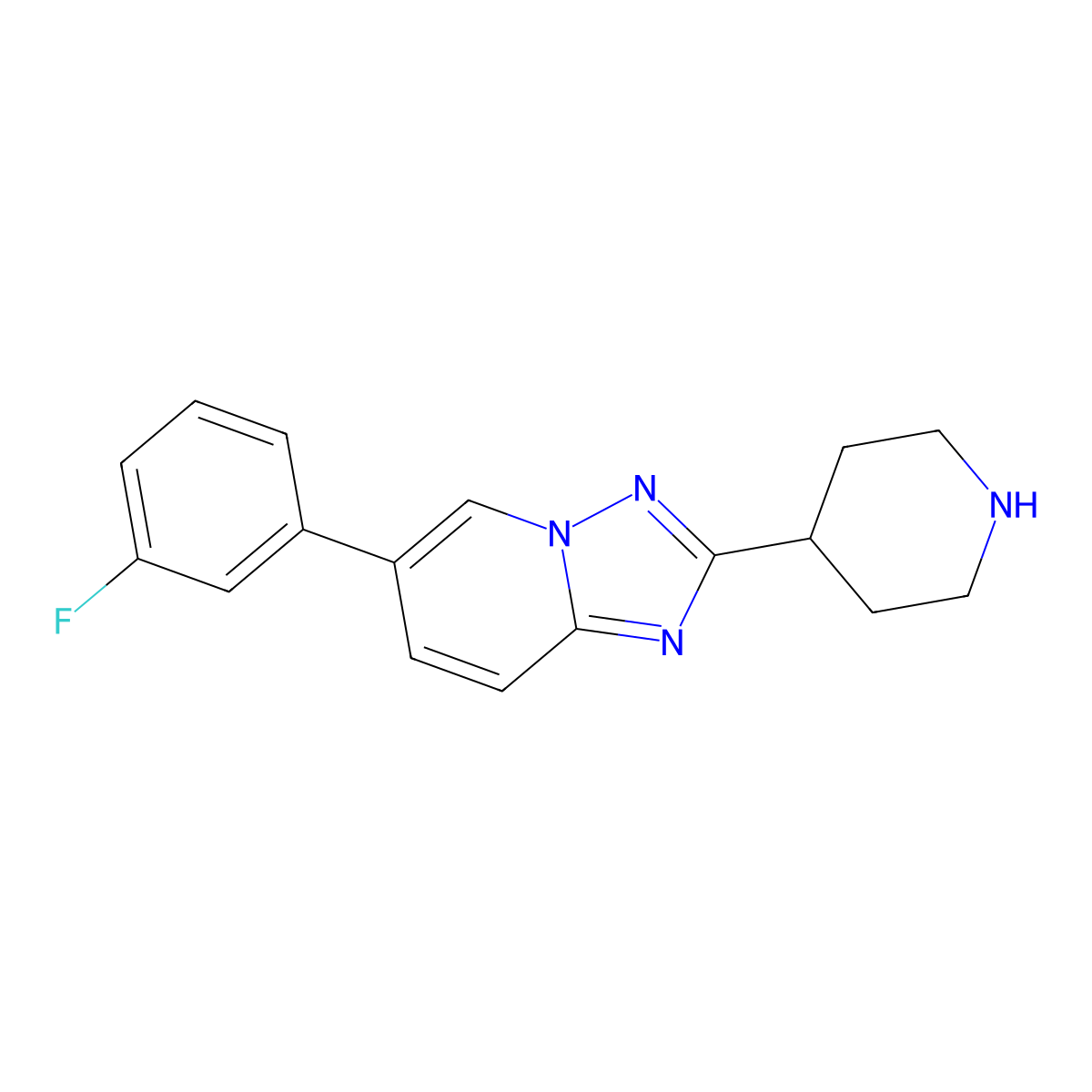 6-(3-Fluorophenyl)-2-(piperidin-4-yl)-[1,2,4]triazolo[1,5-a]pyridine molecular structure, CAS 1422066-95-2
