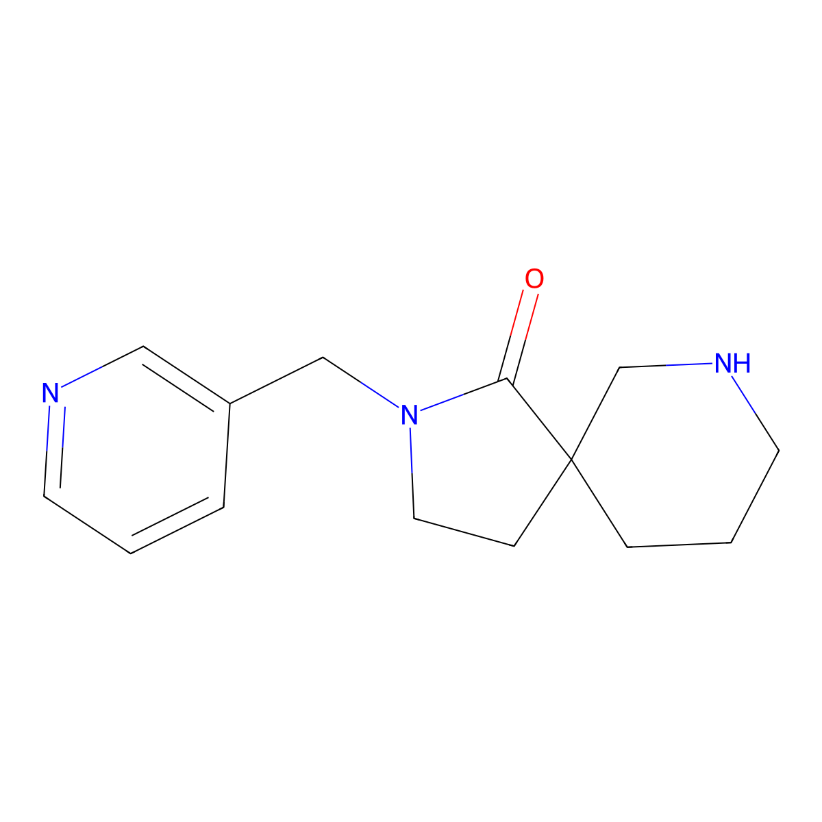2-(Pyridin-3-ylmethyl)-2,7-diazaspiro[4.5]decan-1-one molecular structure, CAS 1422066-98-5