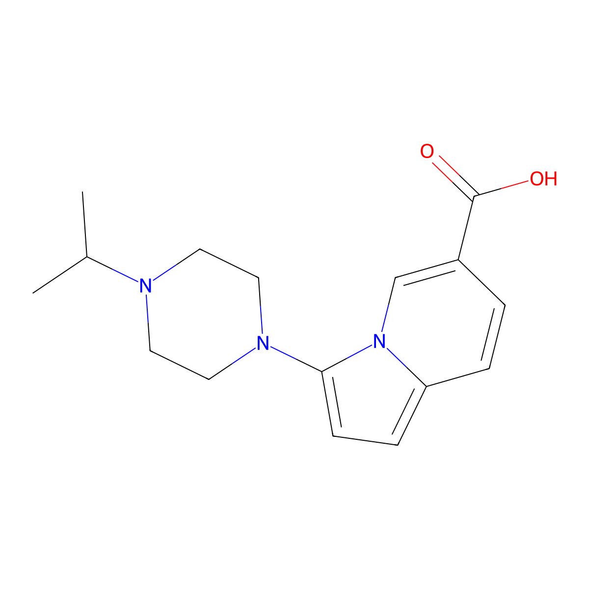 3-(4-Isopropylpiperazin-1-yl)indolizine-6-carboxylic acid molecular structure, CAS 1422066-99-6