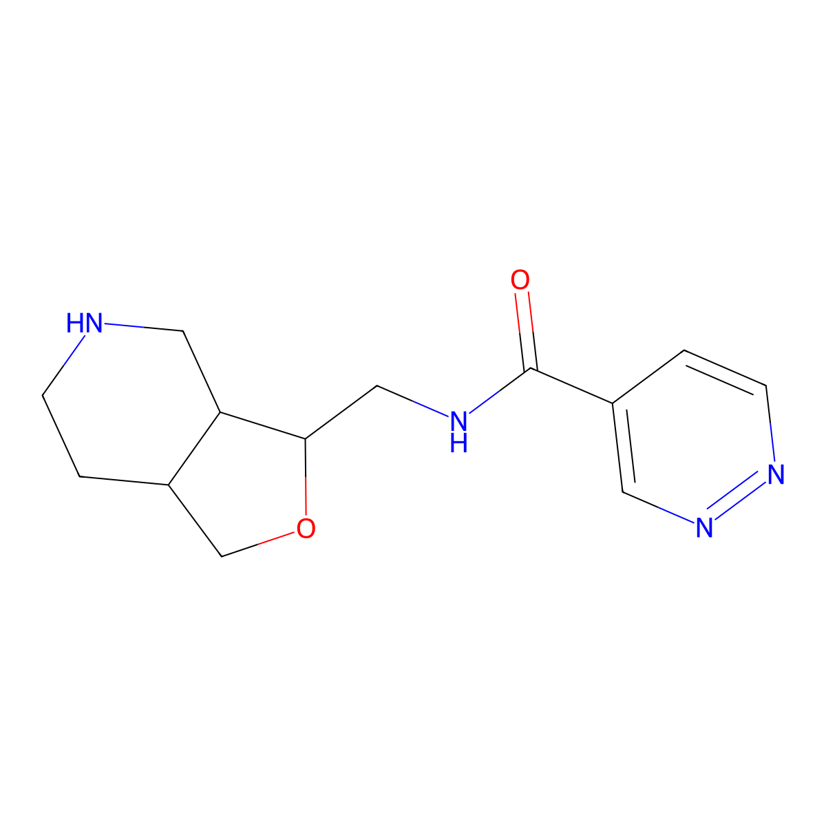 N-[[(3S,3aR,7aR)-1,3,3a,4,5,6,7,7a-octahydrofuro[3,4-c]pyridin-3-yl]methyl]pyridazine-4-carboxamide molecular structure, CAS 1422067-10-4