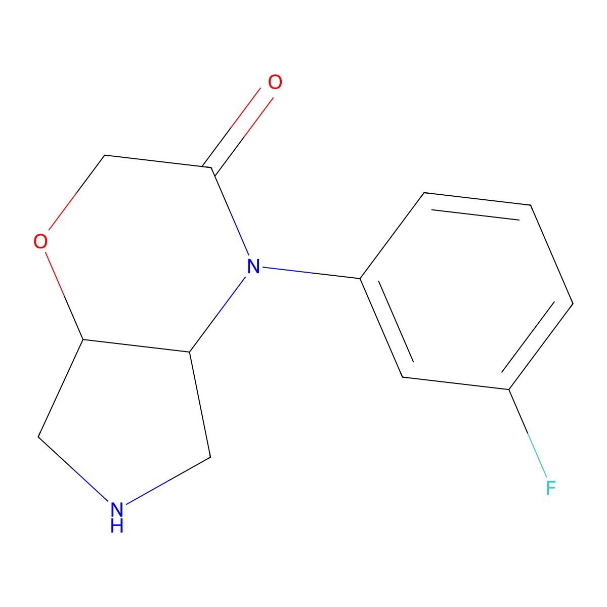 (4aR,7aR)-4-(3-fluorophenyl)hexahydropyrrolo[3,4-b][1,4]oxazin-3(2H)-one molecular structure, CAS 1422067-15-9