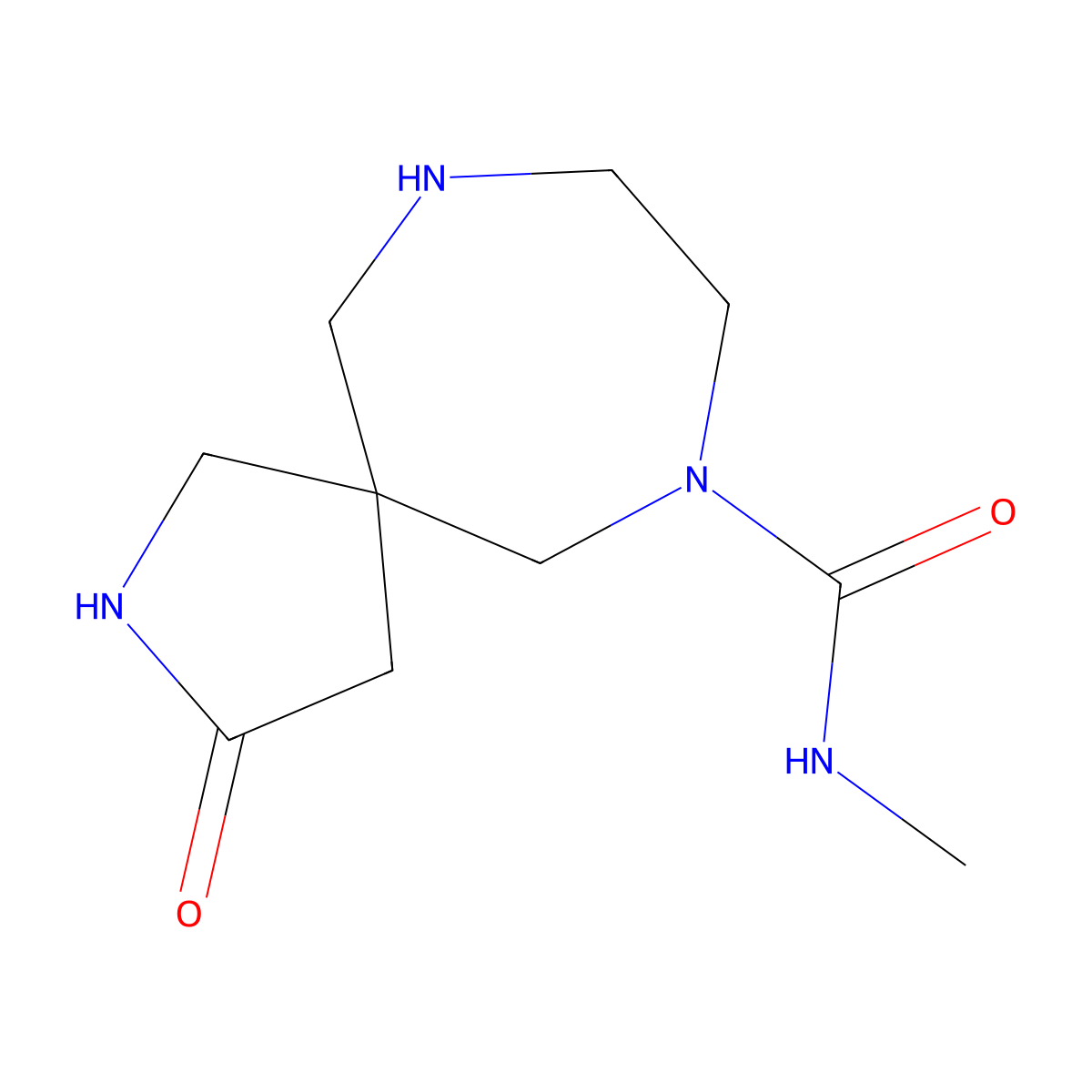 N-Methyl-3-oxo-2,7,10-triazaspiro[4.6]undecane-7-carboxamide molecular structure, CAS 1422067-34-2