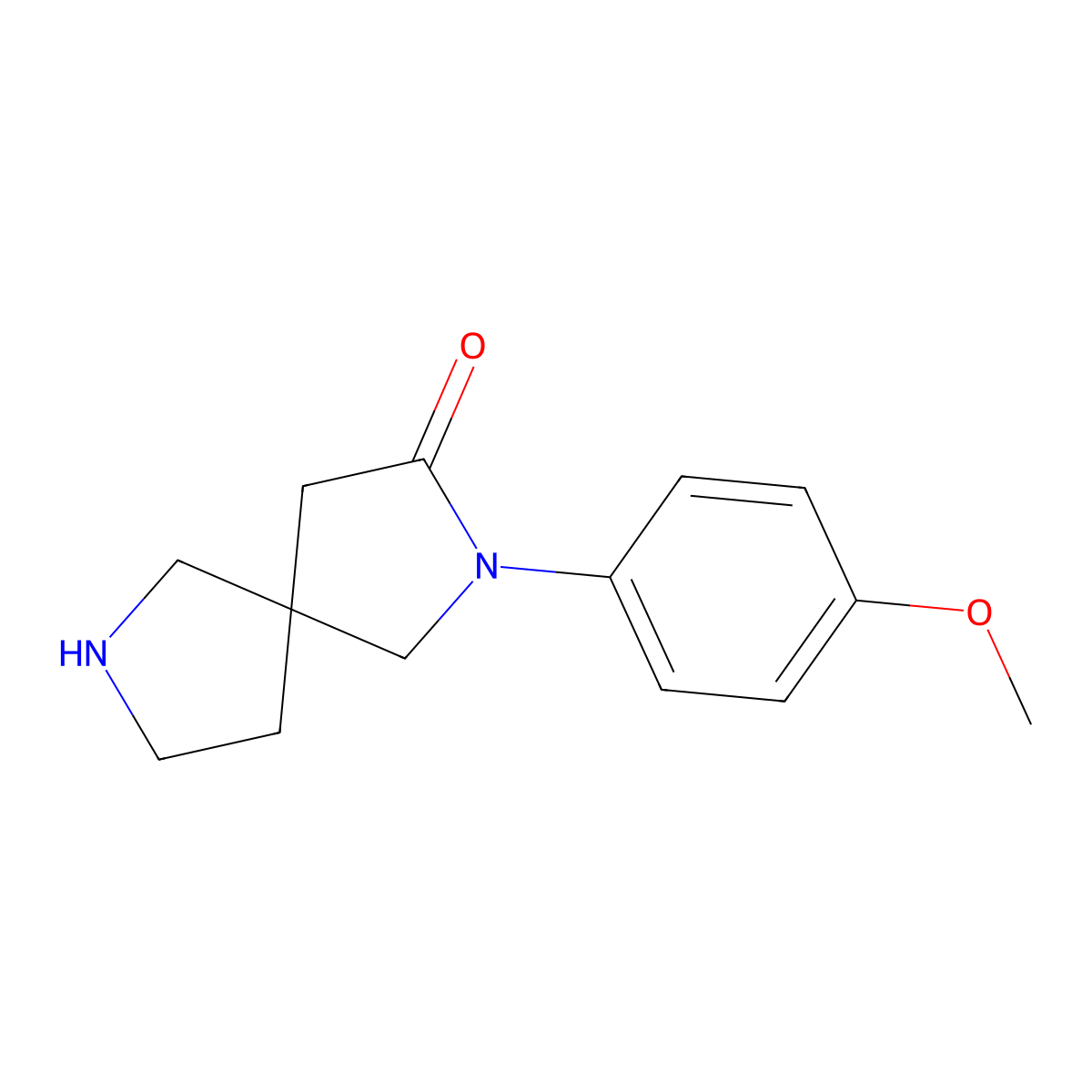 2-(4-Methoxyphenyl)-2,7-diazaspiro[4.4]nonan-3-one molecular structure, CAS 1422067-41-1