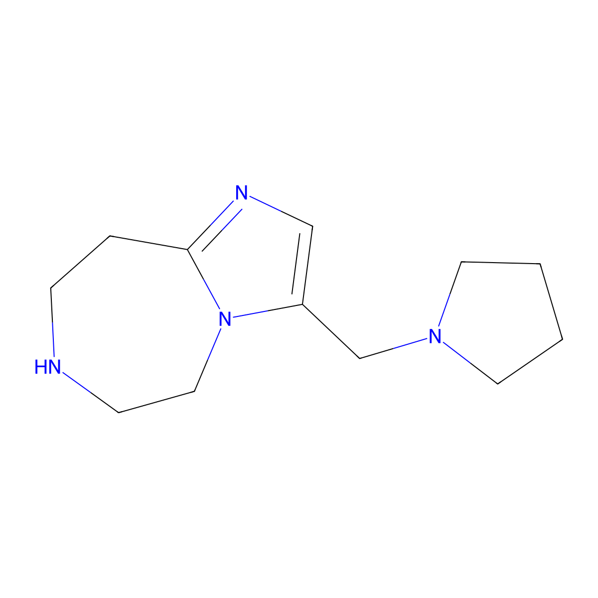 3-(Pyrrolidin-1-Ylmethyl)-6,7,8,9-Tetrahydro-5H-Imidazo[1,2-D][1,4]Diazepine molecular structure, CAS 1422067-49-9
