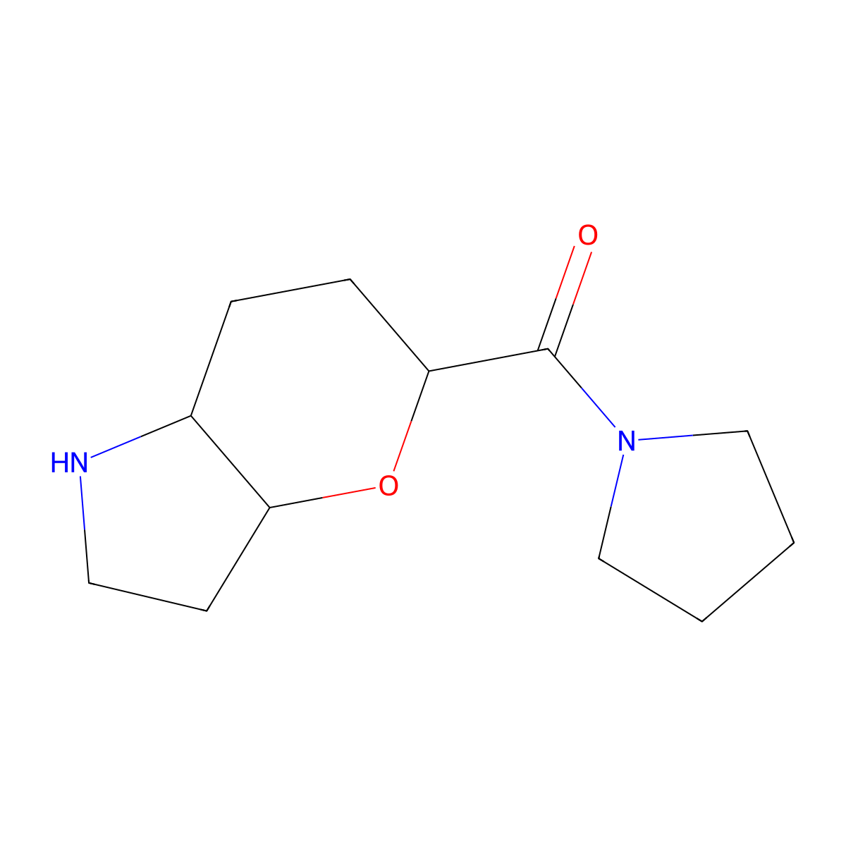 ((3aR,5S,7aR)-octahydropyrano[3,2-b]pyrrol-5-yl)(pyrrolidin-1-yl)methanone molecular structure, CAS 1422067-67-1