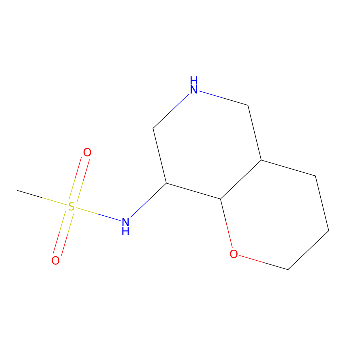 Rel-N-((4As,8R,8As)-Octahydro-2H-Pyrano[3,2-C]Pyridin-8-Yl)Methanesulfonamide molecular structure, CAS 1422067-72-8