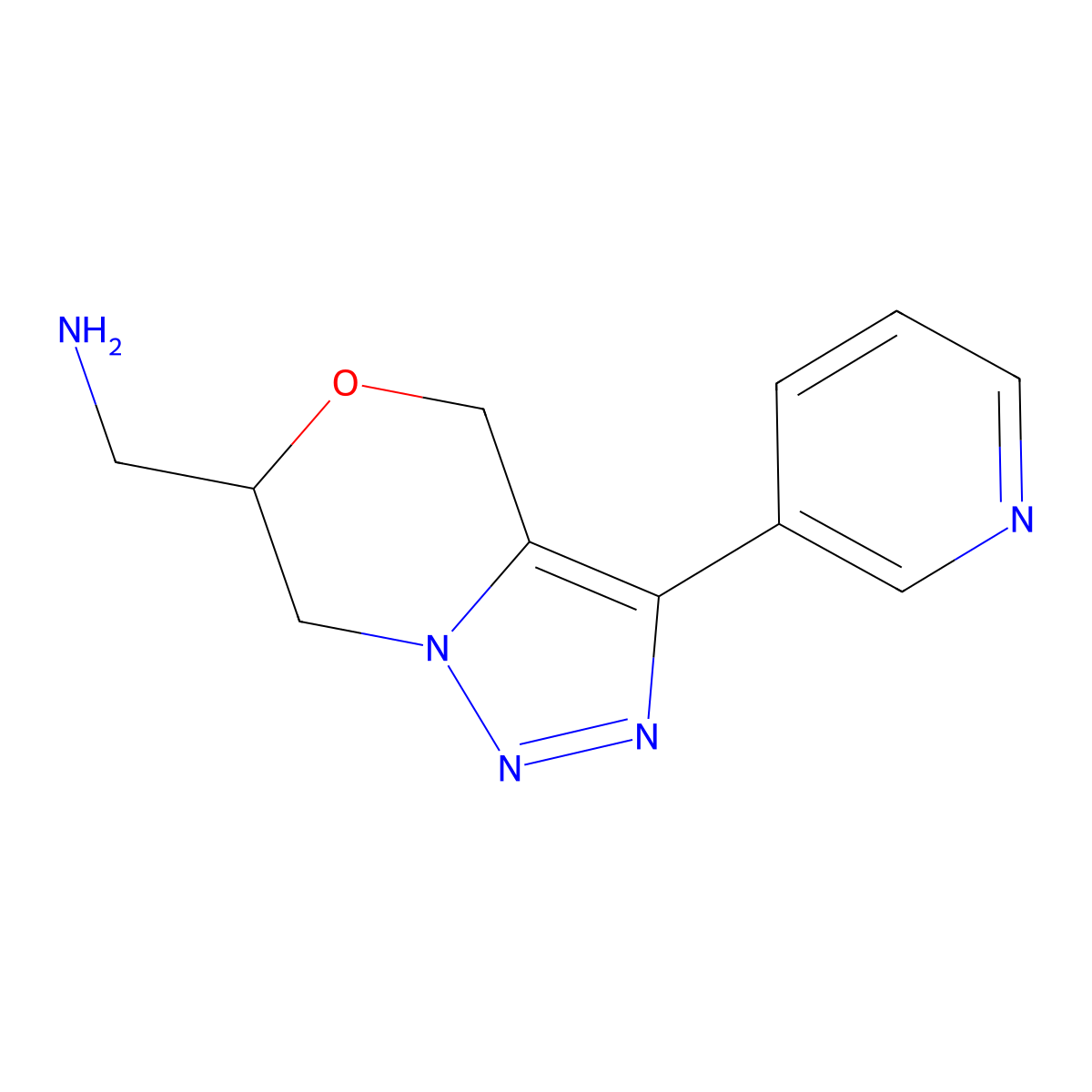 (3-(Pyridin-3-yl)-6,7-dihydro-4H-[1,2,3]triazolo[5,1-c][1,4]oxazin-6-yl)methanamine molecular structure, CAS 1422067-80-8