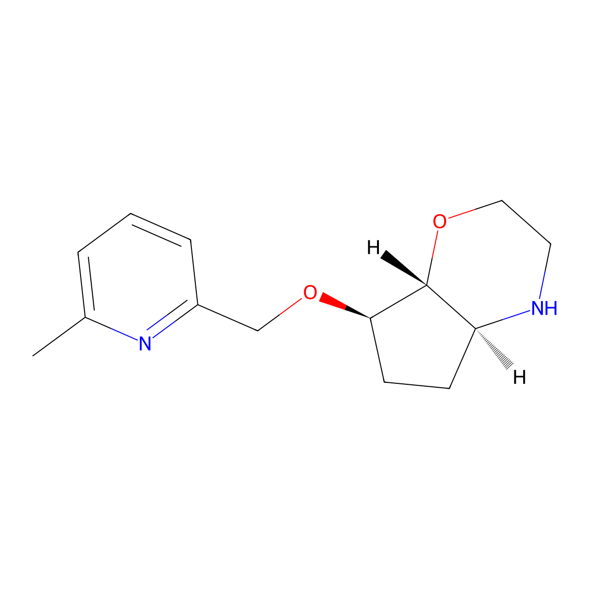 (4aS,7R,7aR)-7-((6-methylpyridin-2-yl)methoxy)octahydrocyclopenta[b][1,4]oxazine molecular structure, CAS 1422067-86-4