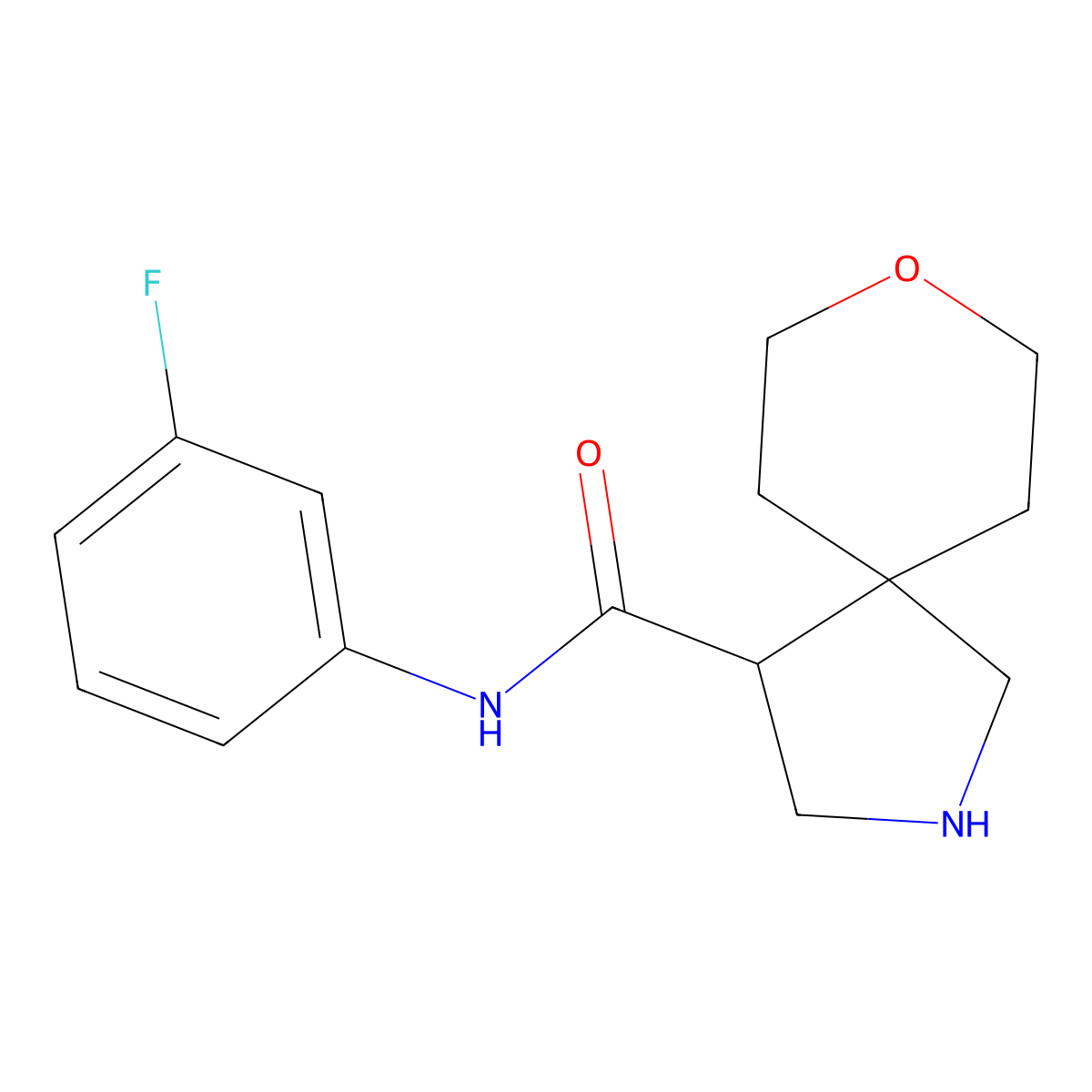 N-(3-Fluorophenyl)-8-oxa-2-azaspiro[4.5]decane-4-carboxamide molecular structure, CAS 1422067-98-8