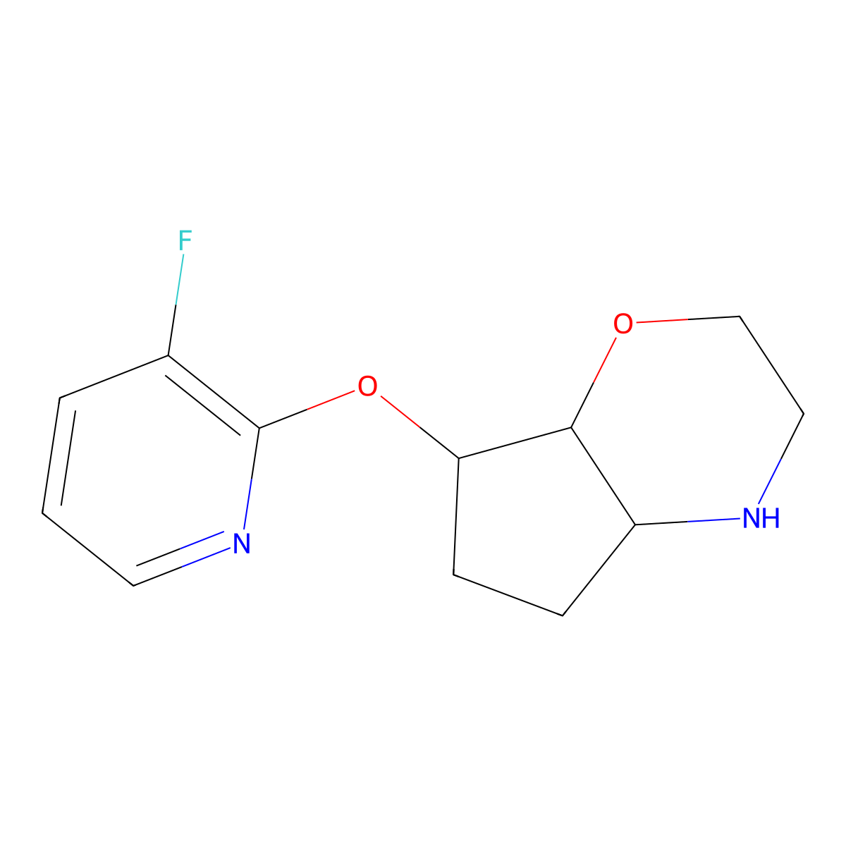 (4aS,7S,7aR)-7-((3-fluoropyridin-2-yl)oxy)octahydrocyclopenta[b][1,4]oxazine molecular structure, CAS 1422068-07-2