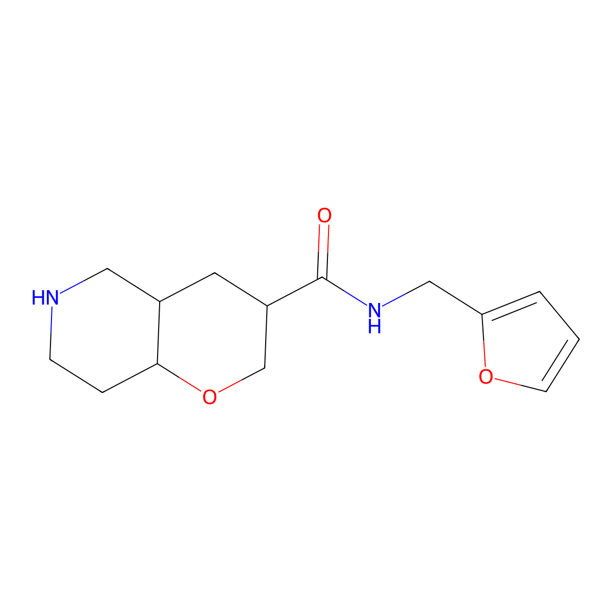 (3S,4aS,8aR)-N-(furan-2-ylmethyl)octahydro-2H-pyrano[3,2-c]pyridine-3-carboxamide molecular structure, CAS 1422068-09-4