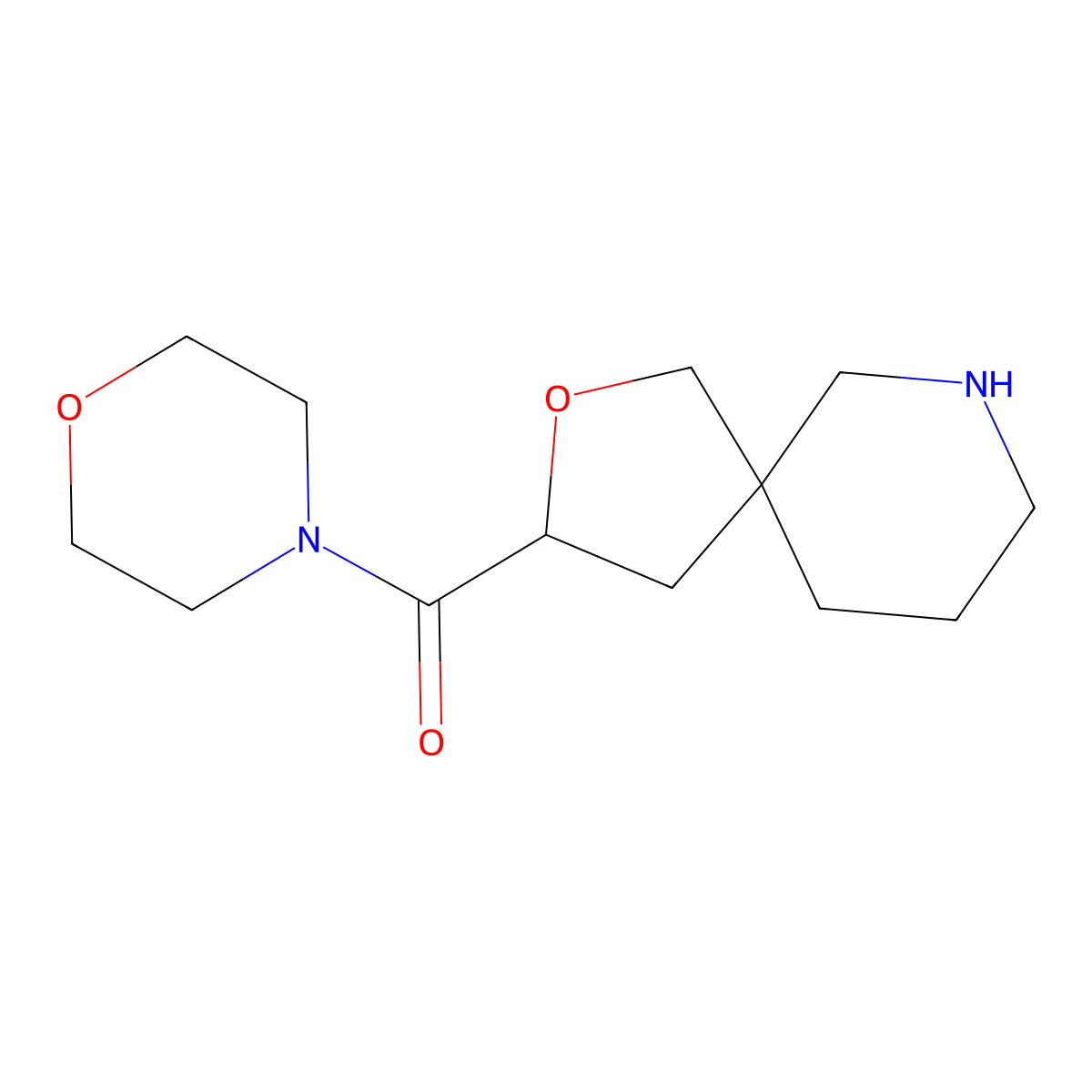 Morpholino(2-oxa-7-azaspiro[4.5]decan-3-yl)methanone molecular structure, CAS 1422068-10-7