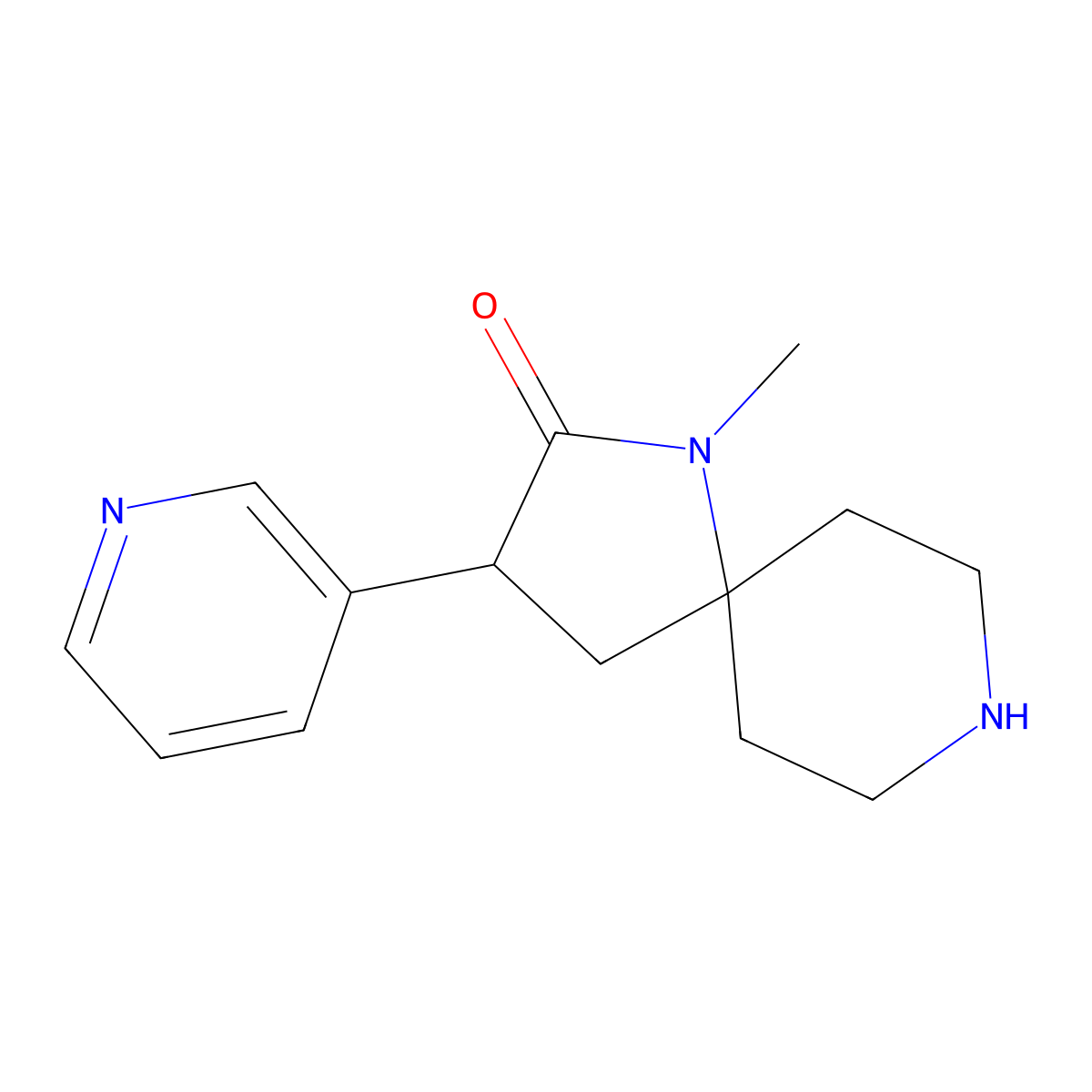 1-Methyl-3-(Pyridin-3-Yl)-1,8-Diazaspiro[4.5]Decan-2-One molecular structure, CAS 1422068-11-8