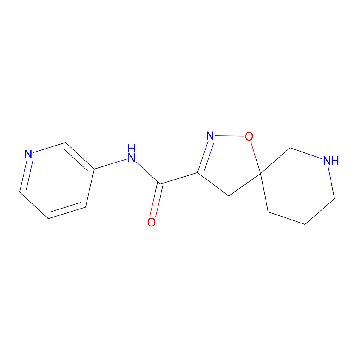 N-(Pyridin-3-yl)-1-oxa-2,7-diazaspiro[4.5]dec-2-ene-3-carboxamide molecular structure, CAS 1422068-19-6